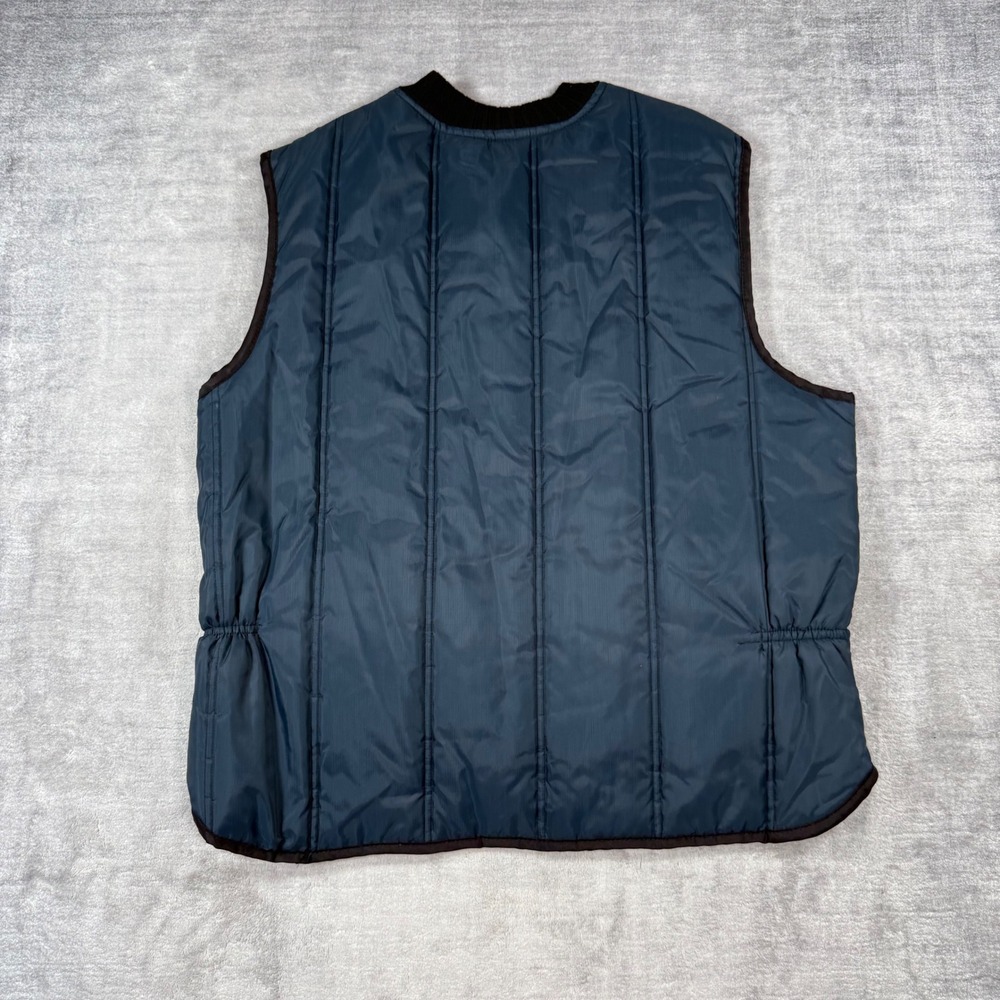 Hollofil 808 Vest Mens XL Blue Puffer Vintage 1970s Quilted Puffer Cargo Pocket - Picture 4 of 8